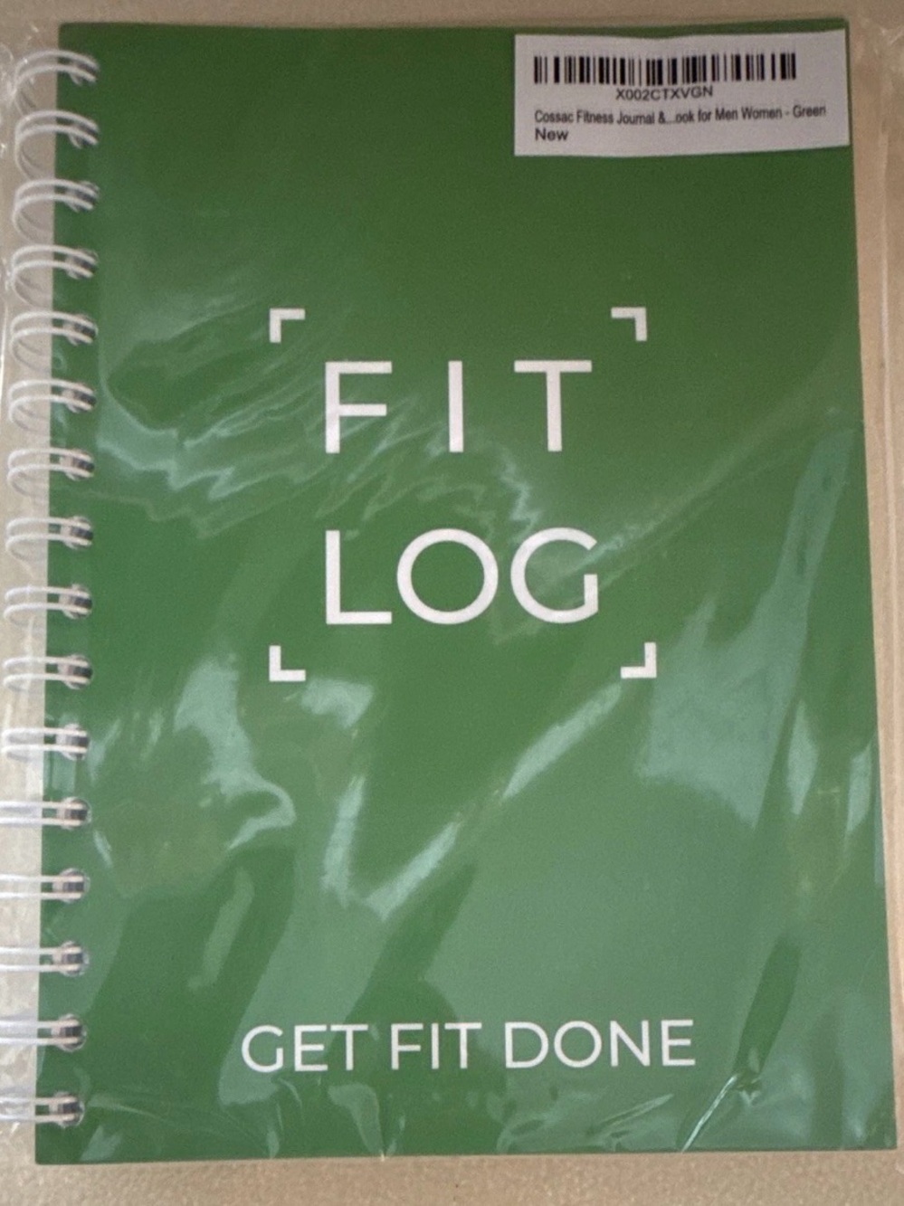 Source Unknown Green FIT LOG Spiral Fitness Journal